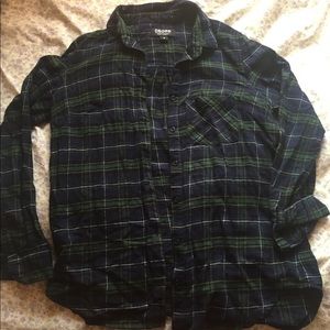 Plaid shirt, green navy